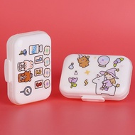 4420 Small Pill Box Mini Portable Cute One Week Multi-Grid Portable Pill Box Storage Small Size Medicine Packing Morning Noon Night