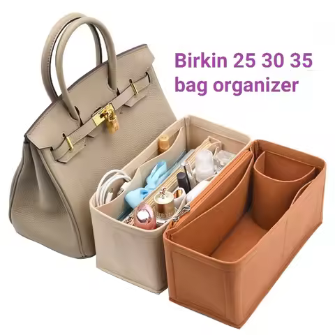 Makeup Bag Organizer Insert For Hermes Birkin Handbag Organiser Divider Shaper Protector Compartment