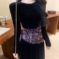 Autumn Aura Brown Velvet Dress - Slimming Design for Special Events YN9O