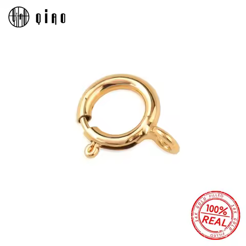 Best Quality A pair 5mm 6mm 14K gold filled Spring Ring Clasps Hooks 14K GOLD Connection For Necklac