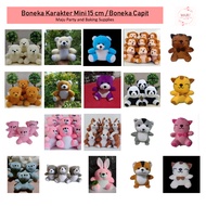 Mini Character Doll Size 15 cm Real Picture Teddy Bear Cat Panda Squirrel Doll/ Cute Doll/ Claw Doll