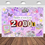 Early 2000s Backdrop Retro Fashion Throwback The 00’s Happy Birthday Party Decorations Photography B