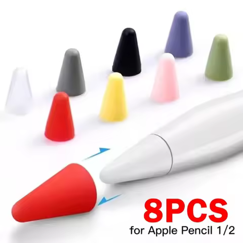 8pcs For Apple Pencil Tip Soft Silicone Case Replacement Tips Case For Apple Pencil 1st 2nd Nib Prot