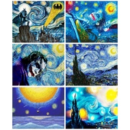RUOPOTY 60x75cm/50x65cm/40x50cm Frame DIY digital frame painting Abstract starry sky acrylic canvas 