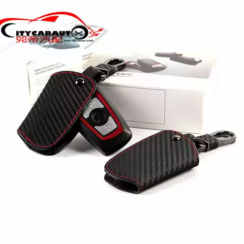 CITYCARAUTO For Bmw Car Remote Key Cover Holder Car Key Wallet Carbon Fiber Fit For Bmw F10 F20 F30 
