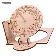 Tooyful Equatorial Sundial Clock DIY Wooden Building Easily Install Experiment Equipment Learning Ti