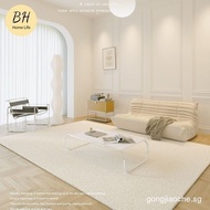 [BH]Plain Creamy Luxury Living Room Carpet Ins Soft Foot Mat Plush Carpet Thick Bedroom Big Fur Carp