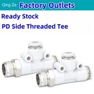 Pneumatic Quick Connector T-Type Side Tee Threaded PD 4 6 8 10 12-M5 01 02 03 04 Trachea Connector B
