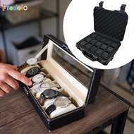 [Predolo] Watch Storage Case, 15 Compartments, Portable Display Case, Watch Storage, 36 X 30 X 11 Cm