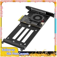 【D&F】PCIe 5.0 X4 to E1.S/E3.S (EDSFF Gen-Z) SSD Adapter Card with Cooling Fan