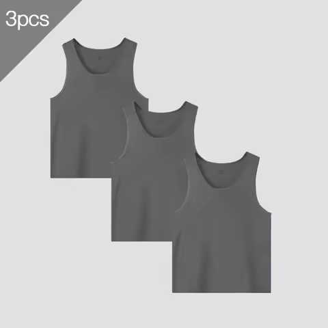 3PCS Men's pure cotton vest, breathable and form-fitting, youth sports base, loose summer thin halte