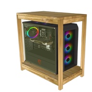 CPU RACK WITH SHELF 49.6X30X52 WOODEN MULTIPURPOSE SHELF RACK