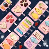 Popsicle Mold Ice Cream Ice Cream Box Cute Cartoon Household Ice Hockey Ice Cube Mold Ice Cream Mold Box Household Ice Cream Box[B0522] Internet Celebrity Ice Cream Mold Box Homemade Children's Full Set Silicone Popsicle Ice Cream Ice Cream