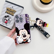 For Huawei Y5 2018 Y5 Prime Y5P Y6P Y6 2018 Y6 2018 Y5 Lite 2018 Prime 2018 Y6 2019 Y6 Pro 2019 Y6S Cute Cartoon Mickey Minnie Phone Case  With Toy Key Chain Wrist Strap