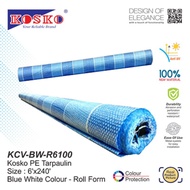KOSKO KCV-BW-R6100 (6'x240') Blue White PE Tarpaulin Canvas - Roll Form