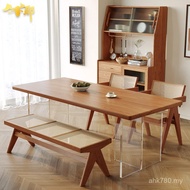 Silent Style Suspension Table Designer Creative Log Transparent Dining Table Chair Square White Waxw