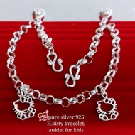 925 Silver Bracelet Anklet for Kids Gelang Tangan Gelang Kaki Budak Perak Tulen 925宝宝纯银手脚链Adjustable