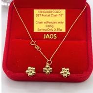 PAWNABLE 18K SAUDI GOLD Neckace & Earring