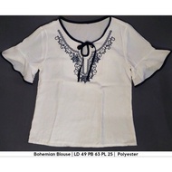 Bohemian Blouse with Navy List Embroidery