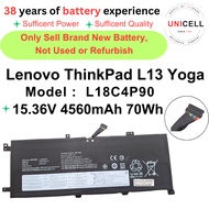 for Lenovo Laptor battery L18C4P90 15.36V 4560mAh 70Wh ThinkPad L13 Yoga 20R3 20R4 20R5 20R6 电脑电池
