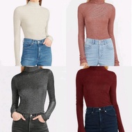 WOMEN'S TOP MOCK NECK LONG SLEEVE METALLIC EXPRS EM3