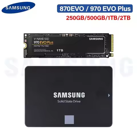 Samsung 2.5'' SATAIII SSD 870 Evo 970 EVO Plus NVMe M.2 SSD 2TB 1TB 500GB 250GB Internal Solid State