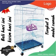 3 TIER CAT CAGE THICK IRON 60X42X108 CM HOME ROOF MODEL