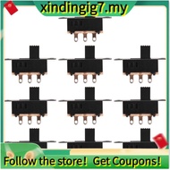 【】10Pcs High Knob 6 Pin 3 Position DPDT Panel Slide Switch 0.5A 50V DC