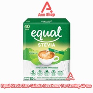 Equal Stevia 40 Sticks [1 Box] CC 2105 Sugar Substitute Sweetener 40 Sachets 0 Calories Products