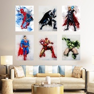 Bedroom, children's room, hanging pictures of Spider Man, Iron Man, Marvel Avengers, movie posters, support customization