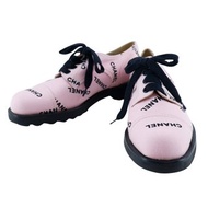 【日本直送】香奈兒 CHANEL 標誌印花 運動鞋 95P A05136 帆布 粉色/黑色 女仕【二手】