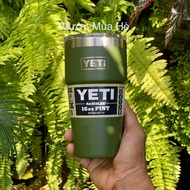 [Genuine] Yeti Rambler 16oz Stackable Pint (480ml) & Magslider button same color HighlandsOlive