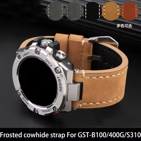 26mm Vintage Cowhide Leather Watchband male Watch Strap For Casio G-SHOCK MTG-B1000 MTG-G1000 MTGB10