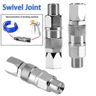 360° Rotation 1/4-Inch Spray Guns Swivel Joint, Stainless Steel Airless Paint Sprayer Joint, Spray G