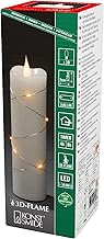 Konstsmide 1826-180 LED Real Wax Candle Cream White, 3D Flame, Wire Wrapped, 4/8 Hour Timer, 1 Amber