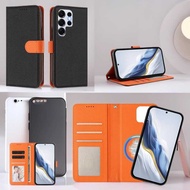Suitable for Samsung S25 Contrast Color Split Two-in-One Side Sticker Phone Case Magnetic Flip Leath