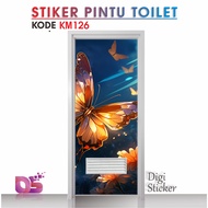 Premium Toilet Door Sticker 60cmx190cm 70cmx200cm Beautiful Shiny Butterfly Motif Sticker KM126-133