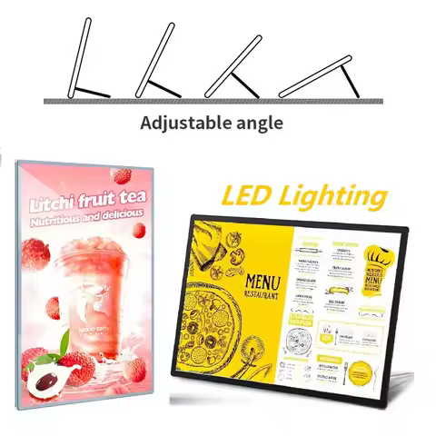 Ultra Thin LED Advertising Light Box A2 A3 A4 Tempered Glass Design Easy Quick Poster Change fnge fo