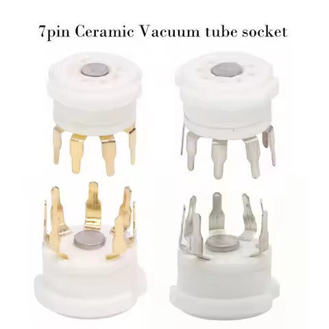 8PCS 7Pin Vacuum tube socket GZC7-Y For 6X4 6Z4 6J1 EAA91 EF91 6AL EC92 Amplifier DIY Ceramic tube B