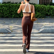 THE BLOOMBLADE CeCe Flare Pant Women's Yoga and Gym Flare Pants in Coffee Bean Brown Yoga Pants
