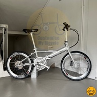 Fnhon Monsoon 22” • 12 Gear Shimano SLX Litepro Folding Bicycle Foldie Folding Fold Bike Silver Black Dahon Bifold Crius