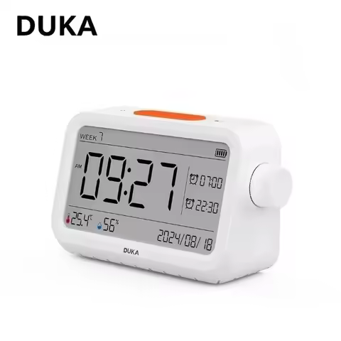 DUKA ATuMan Digital LCD Thermometer Hygrometer Multiple Styles Indoor Desktop Wall-Mount Clock Calen