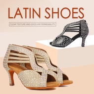 FA1 Women's Latin Dance Shoes - High Heels with Rhinestones