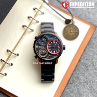 [Original] Expedition E6718 MTBBRBA Three Time Zones Men's Watch with Black Dial Black Stainless Ste