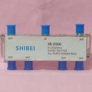 Splitter Shibei Sb-2006 Pembagi Antena Tv 6 Way High Quality Termurah Ready Terbaik