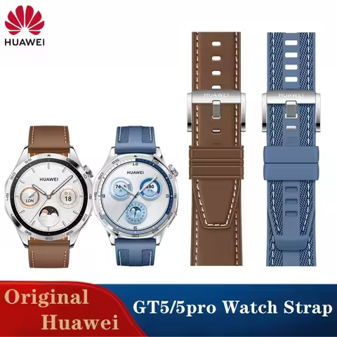 Original 22mm FKM Nylon Composite Watch Strap for Huawei GT5 Watch Band GT5 Pro Leather Wrist Band G