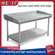 304 Stainless steel table kitchen double decker table high-capacity furniture table stainless table