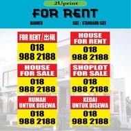 SALE RENT BANNER / SEWA JUAL BANNER / HOUSE FOR RENT HANGING BANNER