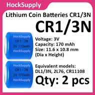 [2pcs] CR1/3N 170mAh Lithium Battery 3V DL1/3N 2L76 CR11108