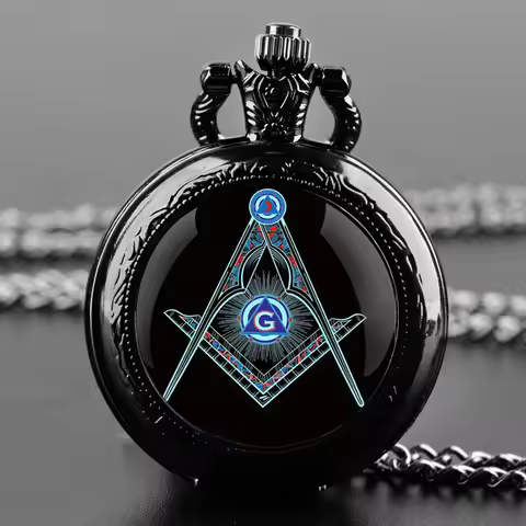 Vintage Freemason Masonic Lodge Mason G Quartz Pocket Watch, Necklace Pendant Ideal Gift for Men & W